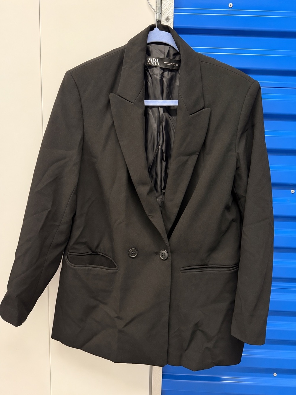 NWOT Zara women’s xs Black Double-Breasted Blazer Jacket